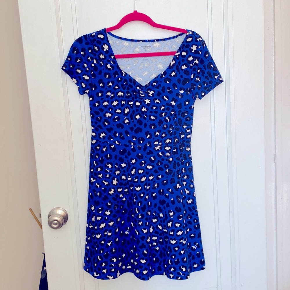 Blue leopard print Arizona Dress - never worn